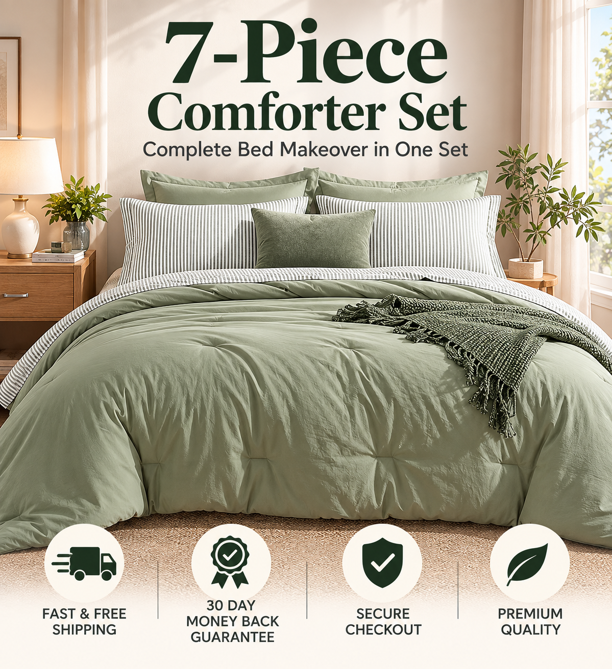 7-Pieces Microfiber Comforter Set