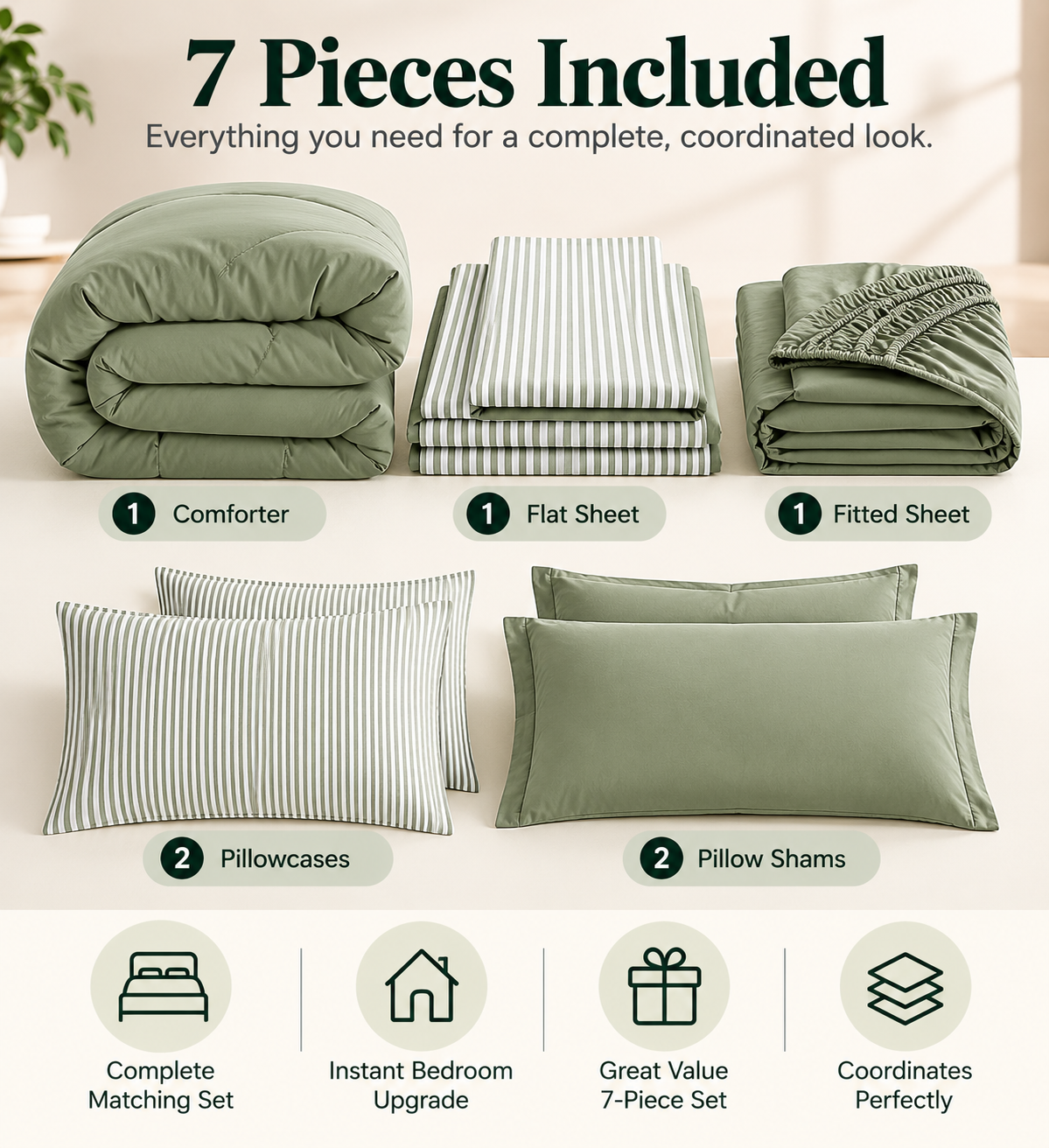 7-Pieces Microfiber Comforter Set